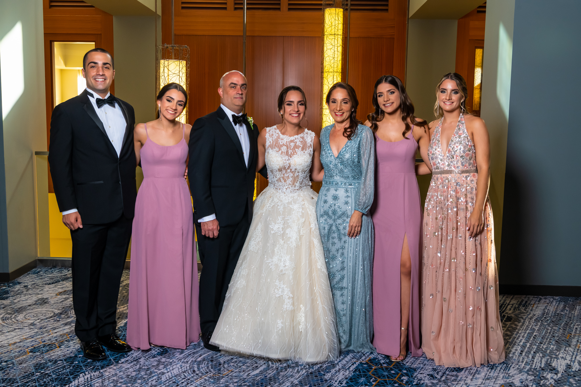 Bride with her family at hotel